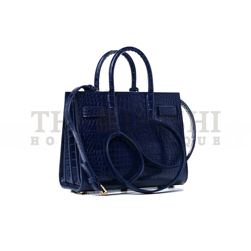 Y51 BLUE CROC EMBOSSED LEATHER NANO CLASSIC SAC DE JOUR TOTE 392035DND1N4150 (22*18*10.5cm) Master Quality